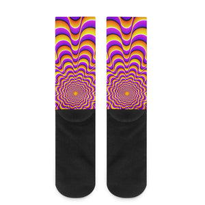 Yellow Splashing Moving Optical Illusion Crew Socks