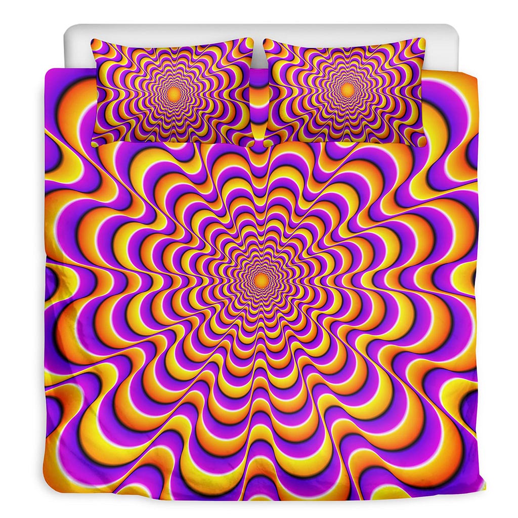 Yellow Splashing Moving Optical Illusion Duvet Cover Bedding Set