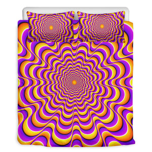 Yellow Splashing Moving Optical Illusion Duvet Cover Bedding Set