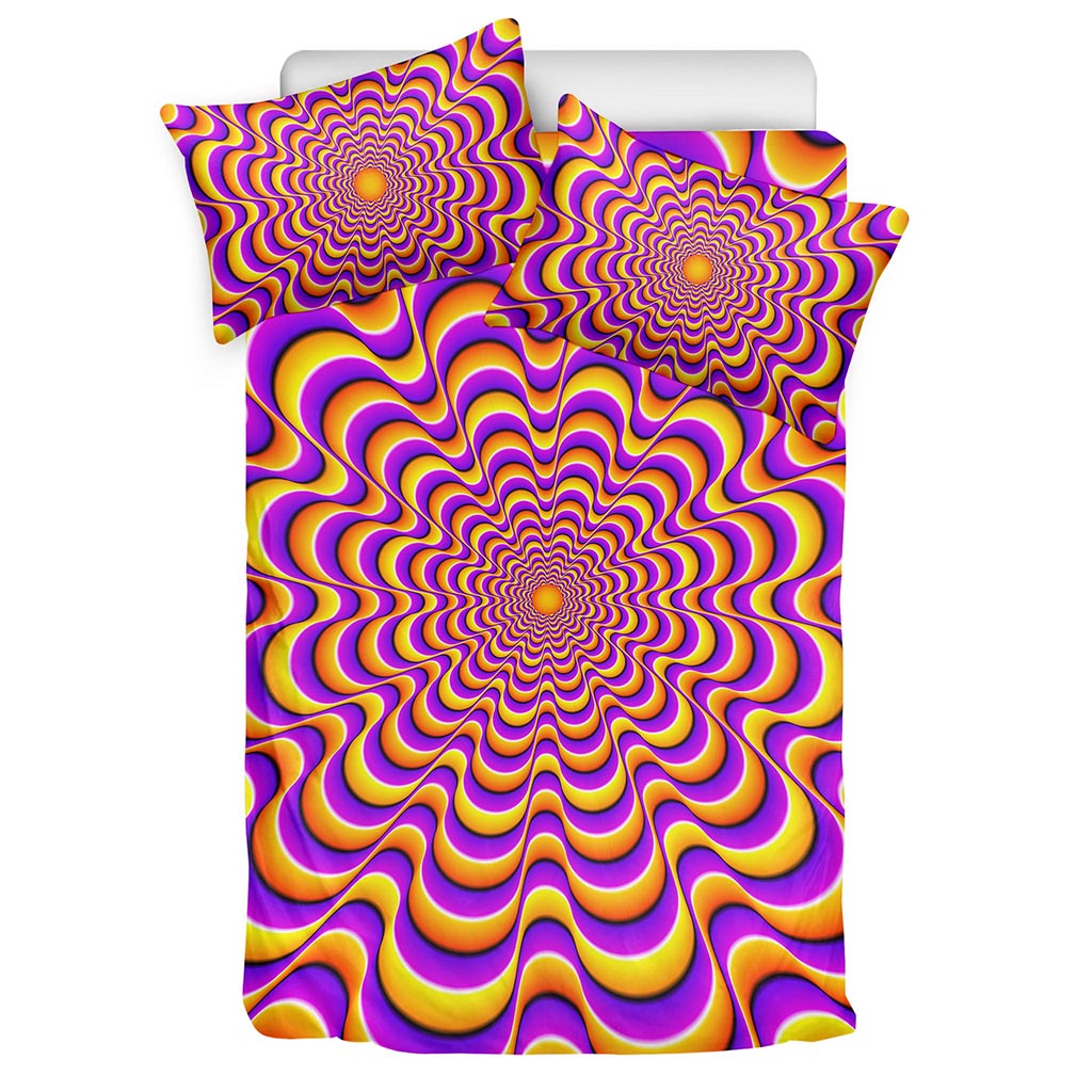 Yellow Splashing Moving Optical Illusion Duvet Cover Bedding Set