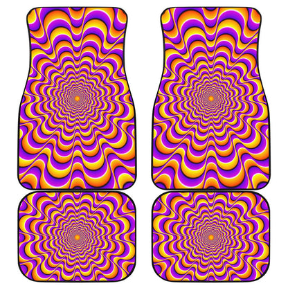Yellow Splashing Moving Optical Illusion Front and Back Car Floor Mats