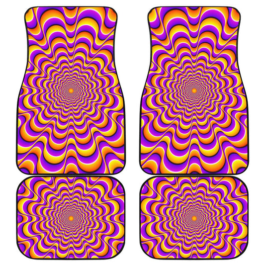 Yellow Splashing Moving Optical Illusion Front and Back Car Floor Mats