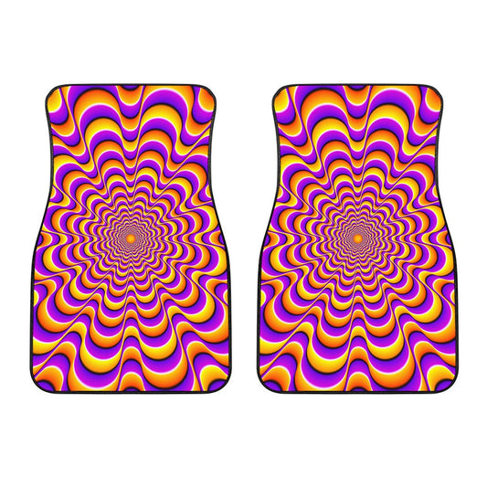 Yellow Splashing Moving Optical Illusion Front Car Floor Mats
