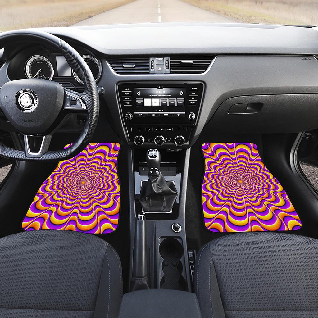 Yellow Splashing Moving Optical Illusion Front Car Floor Mats