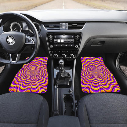 Yellow Splashing Moving Optical Illusion Front Car Floor Mats