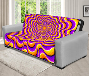 Yellow Splashing Moving Optical Illusion Futon Protector