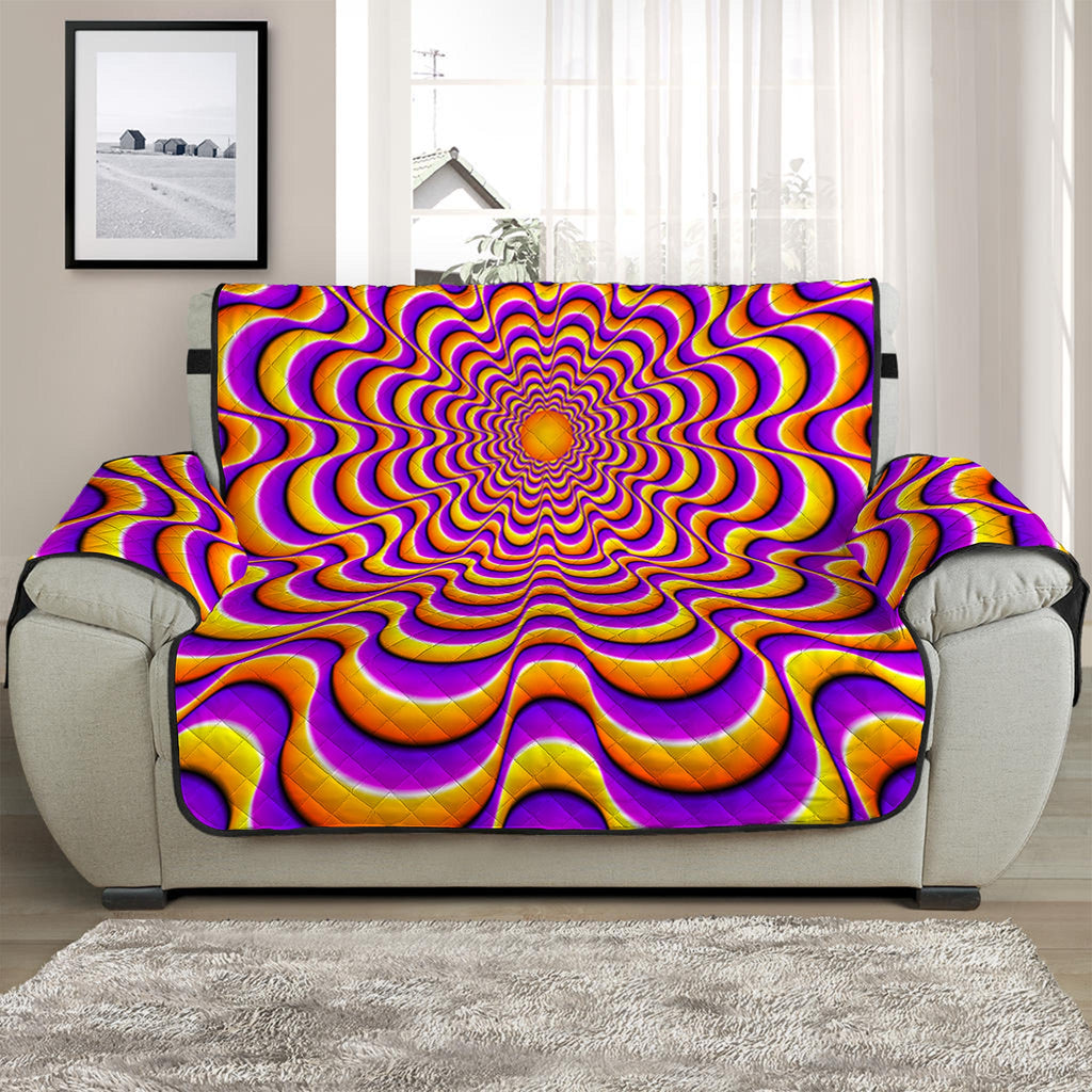 Yellow Splashing Moving Optical Illusion Half Sofa Protector