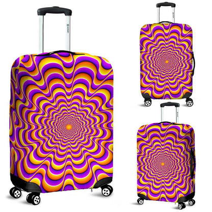Yellow Splashing Moving Optical Illusion Luggage Cover GearFrost