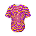 Yellow Splashing Moving Optical Illusion Men's Baseball Jersey