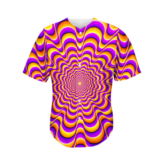 Yellow Splashing Moving Optical Illusion Men's Baseball Jersey