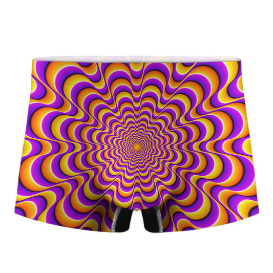 Yellow Splashing Moving Optical Illusion Men's Boxer Briefs