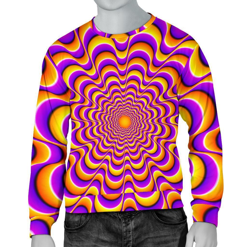 Yellow Splashing Moving Optical Illusion Men's Crewneck Sweatshirt GearFrost