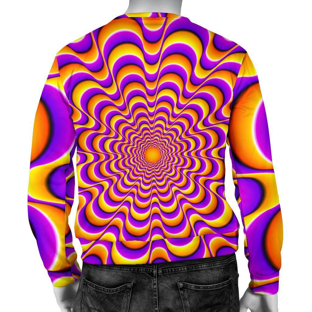 Yellow Splashing Moving Optical Illusion Men's Crewneck Sweatshirt GearFrost
