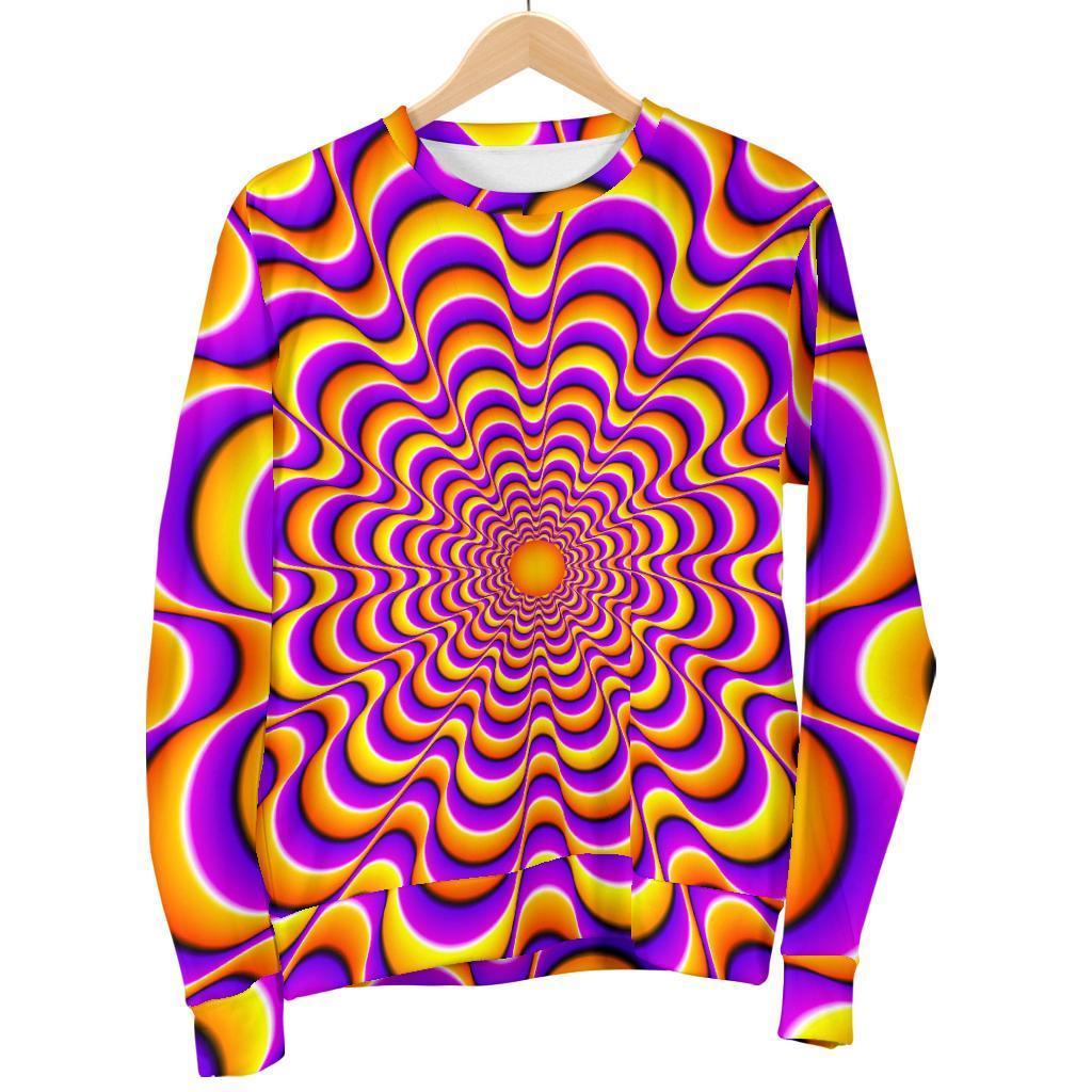 Yellow Splashing Moving Optical Illusion Men's Crewneck Sweatshirt GearFrost