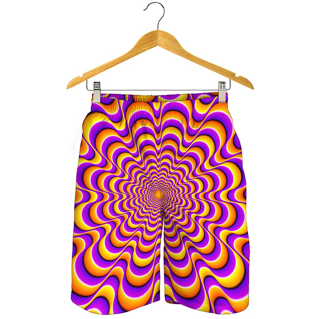 Yellow Splashing Moving Optical Illusion Men's Shorts