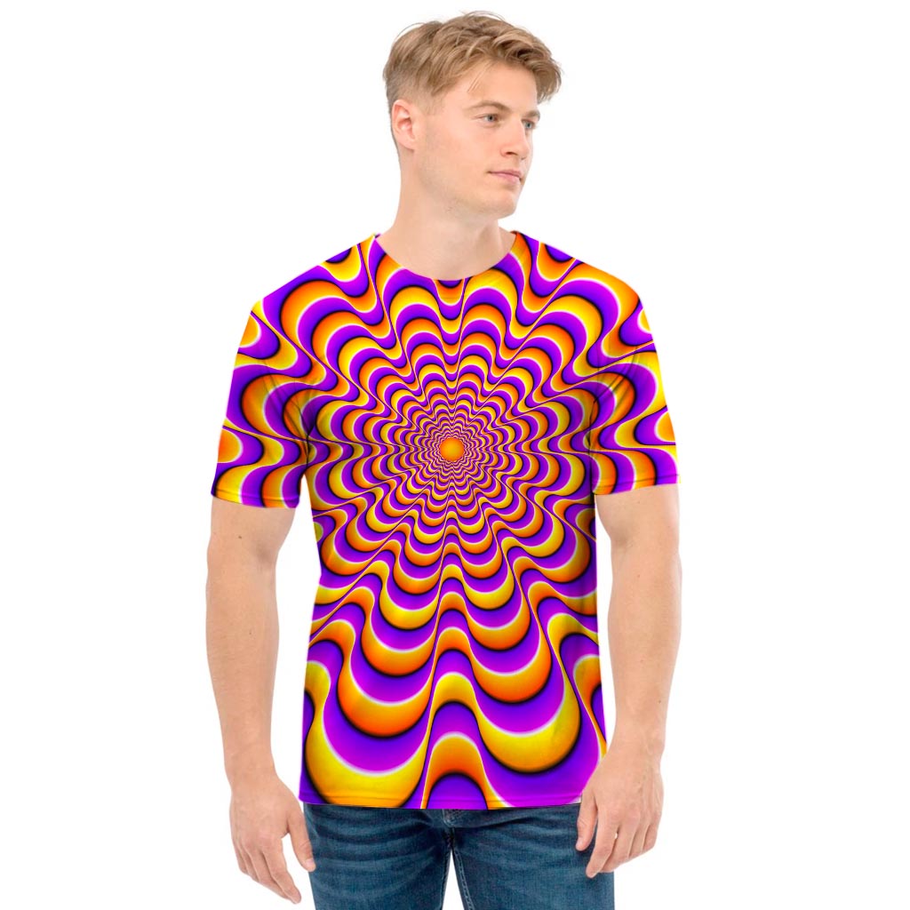 Yellow Splashing Moving Optical Illusion Men's T-Shirt