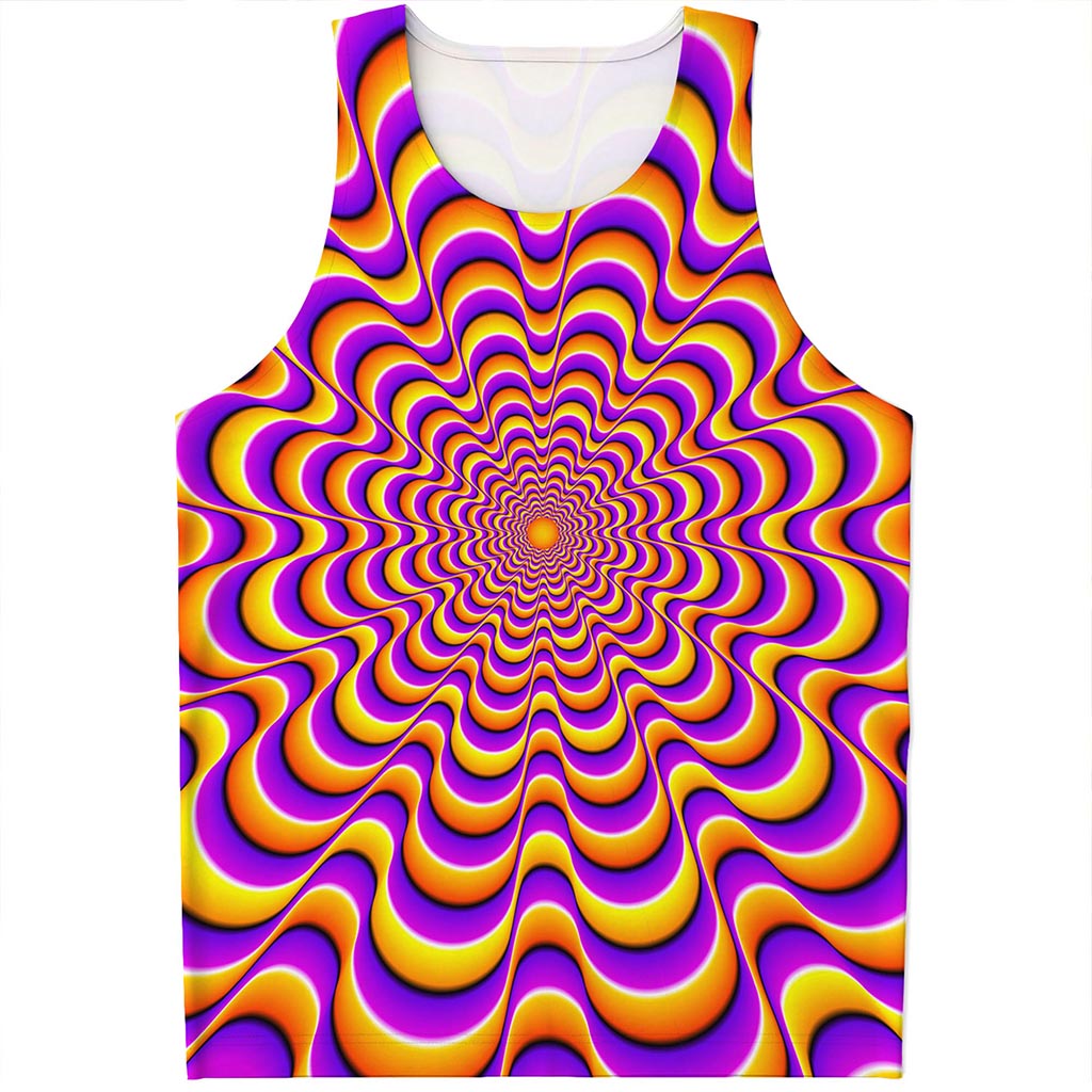 Yellow Splashing Moving Optical Illusion Men's Tank Top