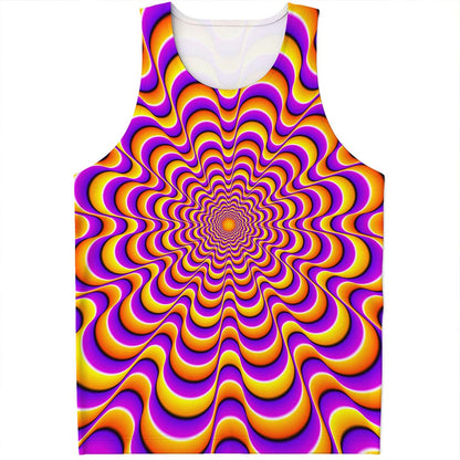 Yellow Splashing Moving Optical Illusion Men's Tank Top