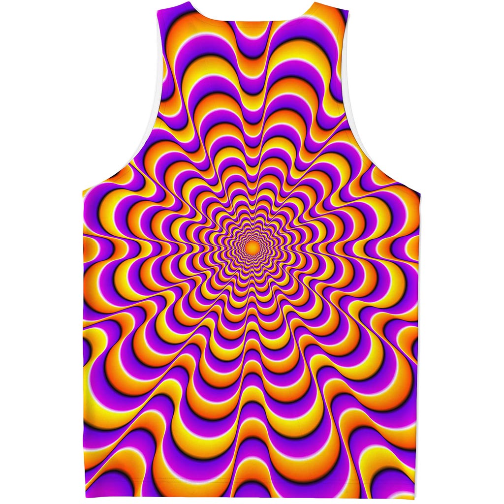 Yellow Splashing Moving Optical Illusion Men's Tank Top