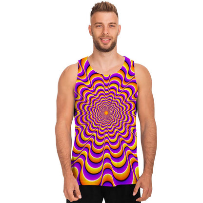 Yellow Splashing Moving Optical Illusion Men's Tank Top