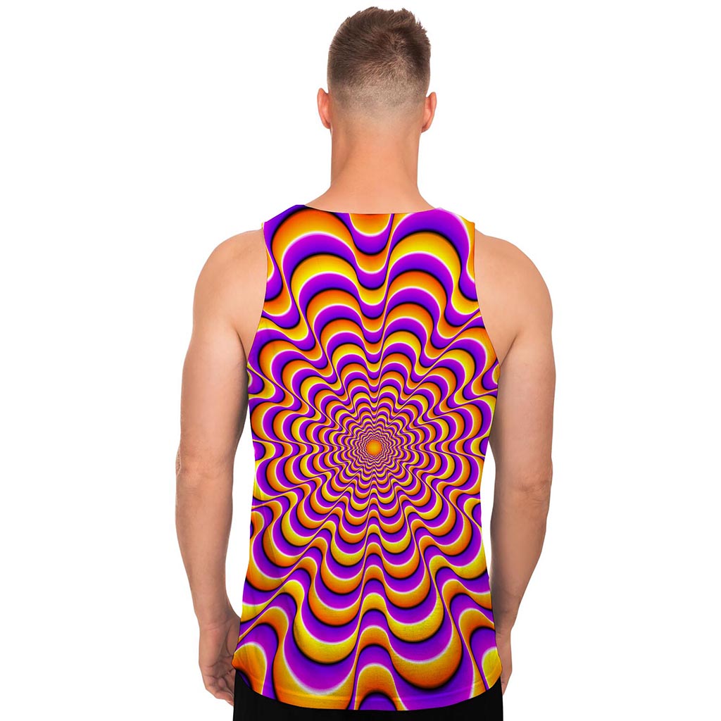 Yellow Splashing Moving Optical Illusion Men's Tank Top