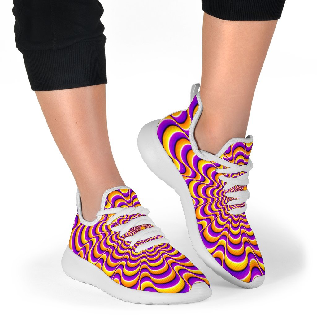 Yellow Splashing Moving Optical Illusion Mesh Knit Shoes GearFrost