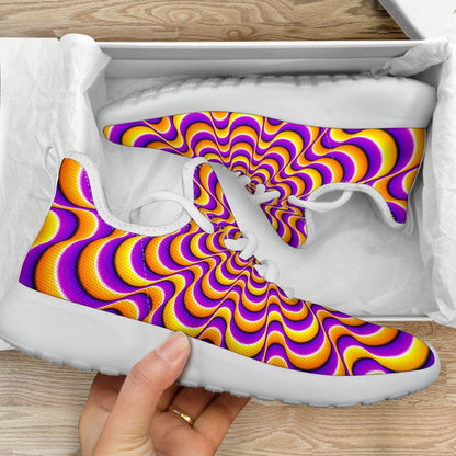 Yellow Splashing Moving Optical Illusion Mesh Knit Shoes GearFrost