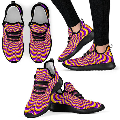 Yellow Splashing Moving Optical Illusion Mesh Knit Shoes GearFrost