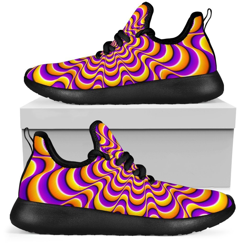 Yellow Splashing Moving Optical Illusion Mesh Knit Shoes GearFrost