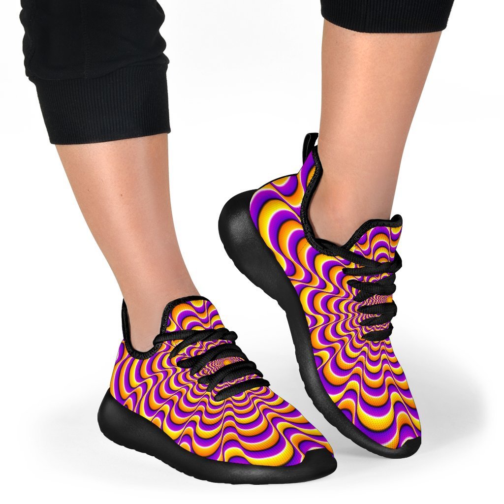 Yellow Splashing Moving Optical Illusion Mesh Knit Shoes GearFrost