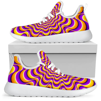 Yellow Splashing Moving Optical Illusion Mesh Knit Shoes GearFrost