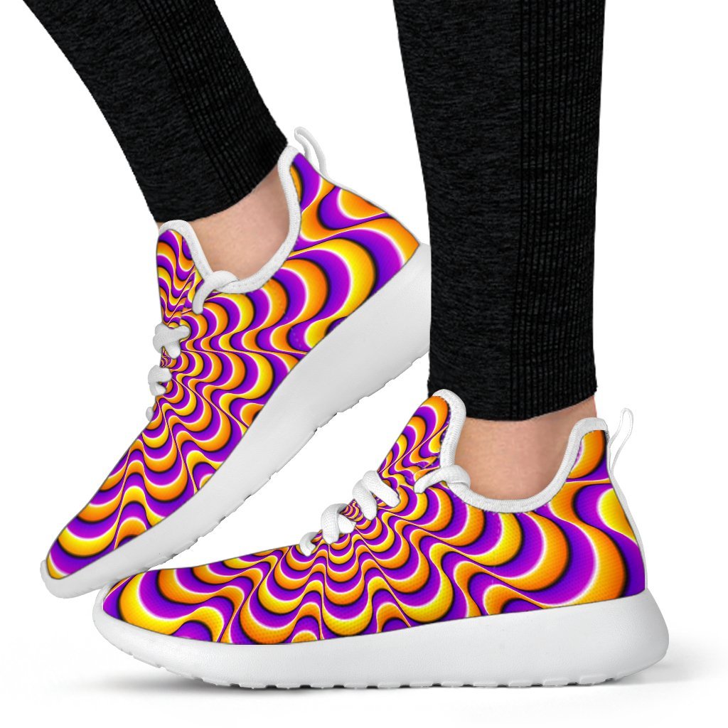Yellow Splashing Moving Optical Illusion Mesh Knit Shoes GearFrost