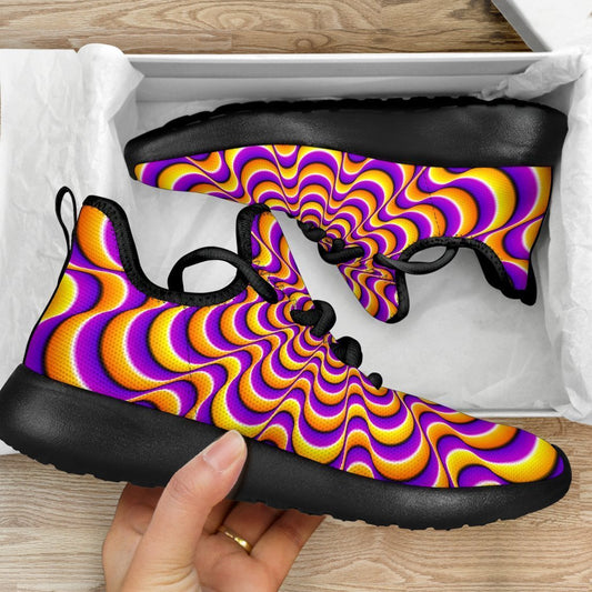 Yellow Splashing Moving Optical Illusion Mesh Knit Shoes GearFrost