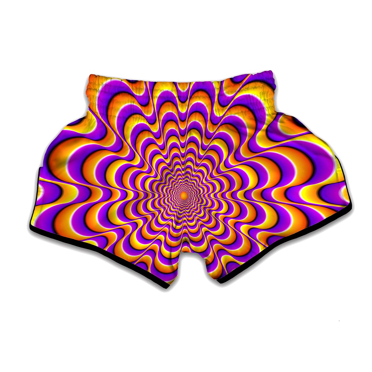 Yellow Splashing Moving Optical Illusion Muay Thai Boxing Shorts