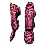 Yellow Splashing Moving Optical Illusion Muay Thai Shin Guard