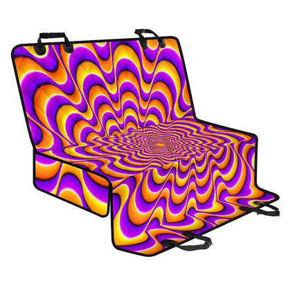 Yellow Splashing Moving Optical Illusion Pet Car Back Seat Cover