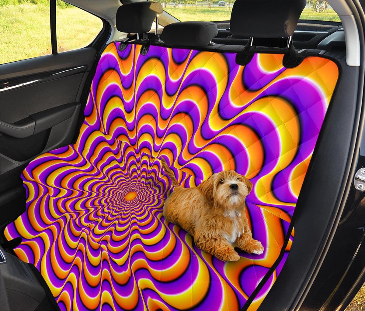 Yellow Splashing Moving Optical Illusion Pet Car Back Seat Cover