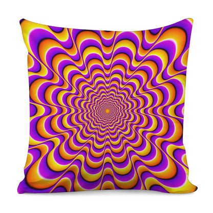 Yellow Splashing Moving Optical Illusion Pillow Cover