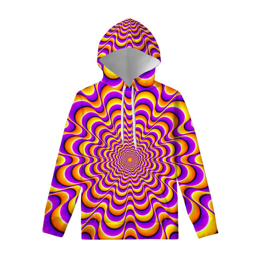 Yellow Splashing Moving Optical Illusion Pullover Hoodie