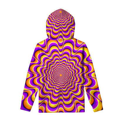 Yellow Splashing Moving Optical Illusion Pullover Hoodie