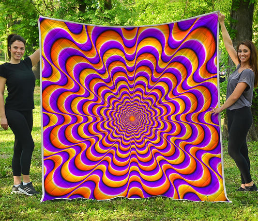 Yellow Splashing Moving Optical Illusion Quilt