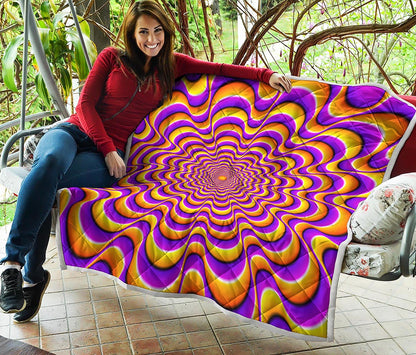 Yellow Splashing Moving Optical Illusion Quilt
