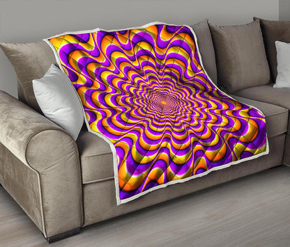 Yellow Splashing Moving Optical Illusion Quilt