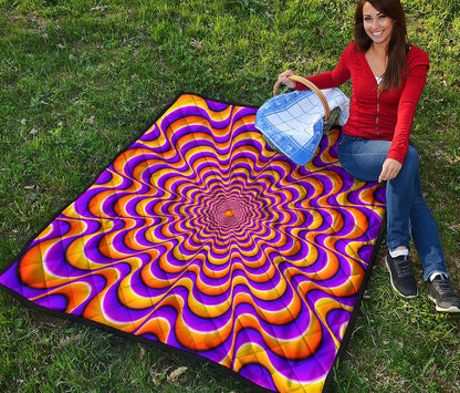 Yellow Splashing Moving Optical Illusion Quilt