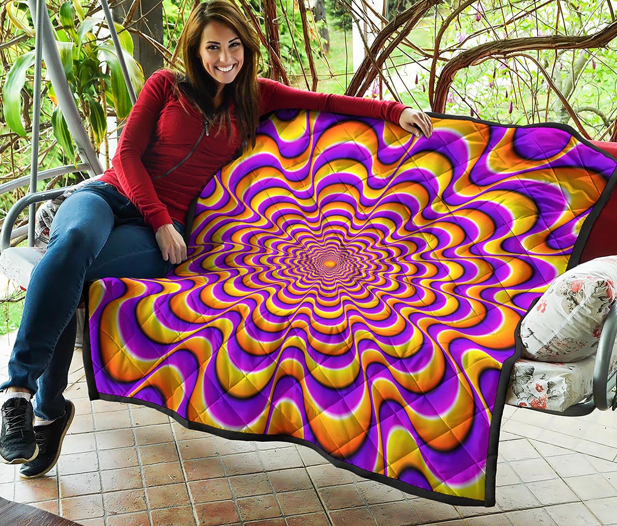 Yellow Splashing Moving Optical Illusion Quilt