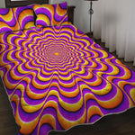 Yellow Splashing Moving Optical Illusion Quilt Bed Set