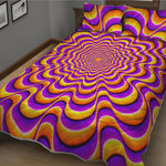 Yellow Splashing Moving Optical Illusion Quilt Bed Set