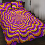 Yellow Splashing Moving Optical Illusion Quilt Bed Set