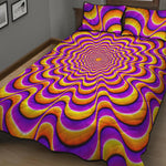 Yellow Splashing Moving Optical Illusion Quilt Bed Set