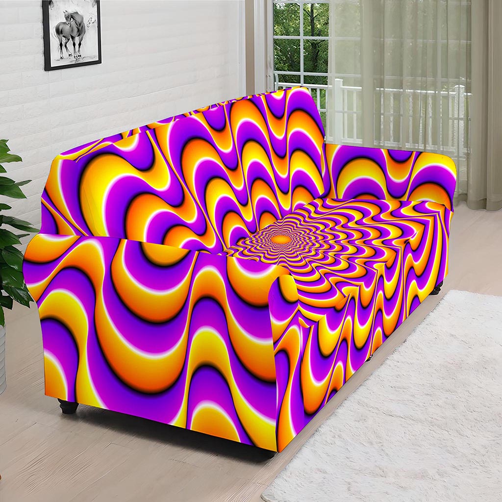 Yellow Splashing Moving Optical Illusion Sofa Cover